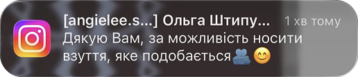 Скріншот відгуку клієнтки Angie Lee в особистих повідомленнях